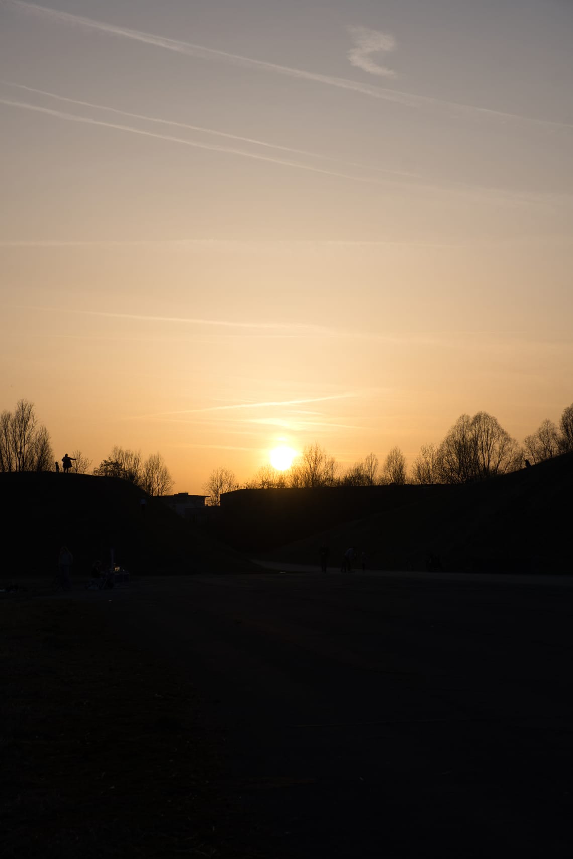 Sonnenuntergang auf dem Rollfeld